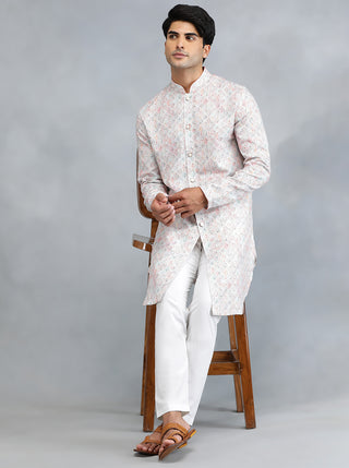 White Embroidered Kurta for Men