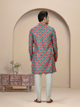 Multicolor Printed Kurta For Men