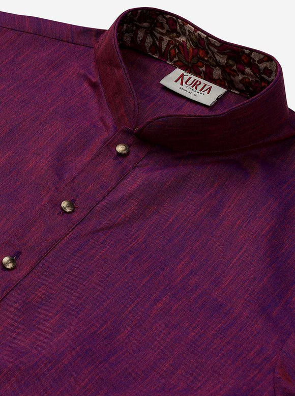 Men Pink Printed Kurta Only