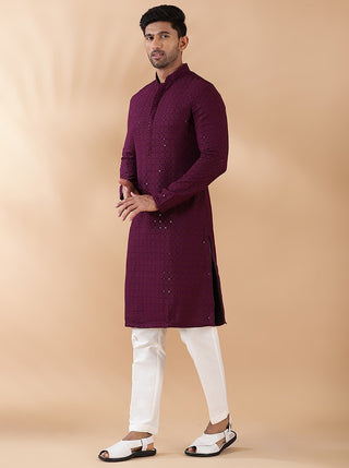 Deep Purple Kurta For Men