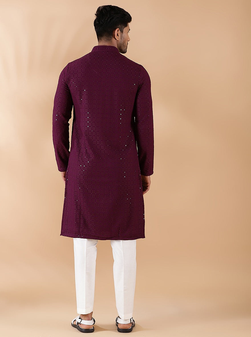 Full Sleeves Purple Kurta