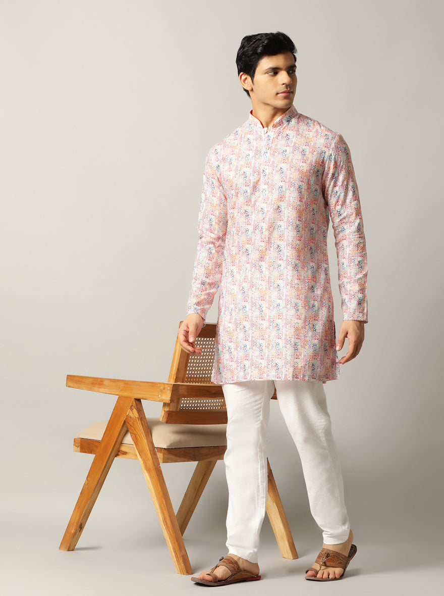 Multi Printed Kurta For Men