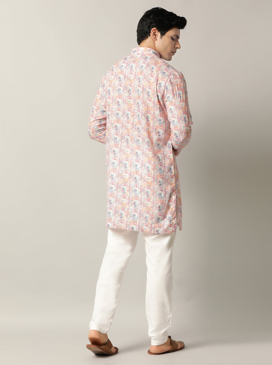 Multi Printed Kurta For Men