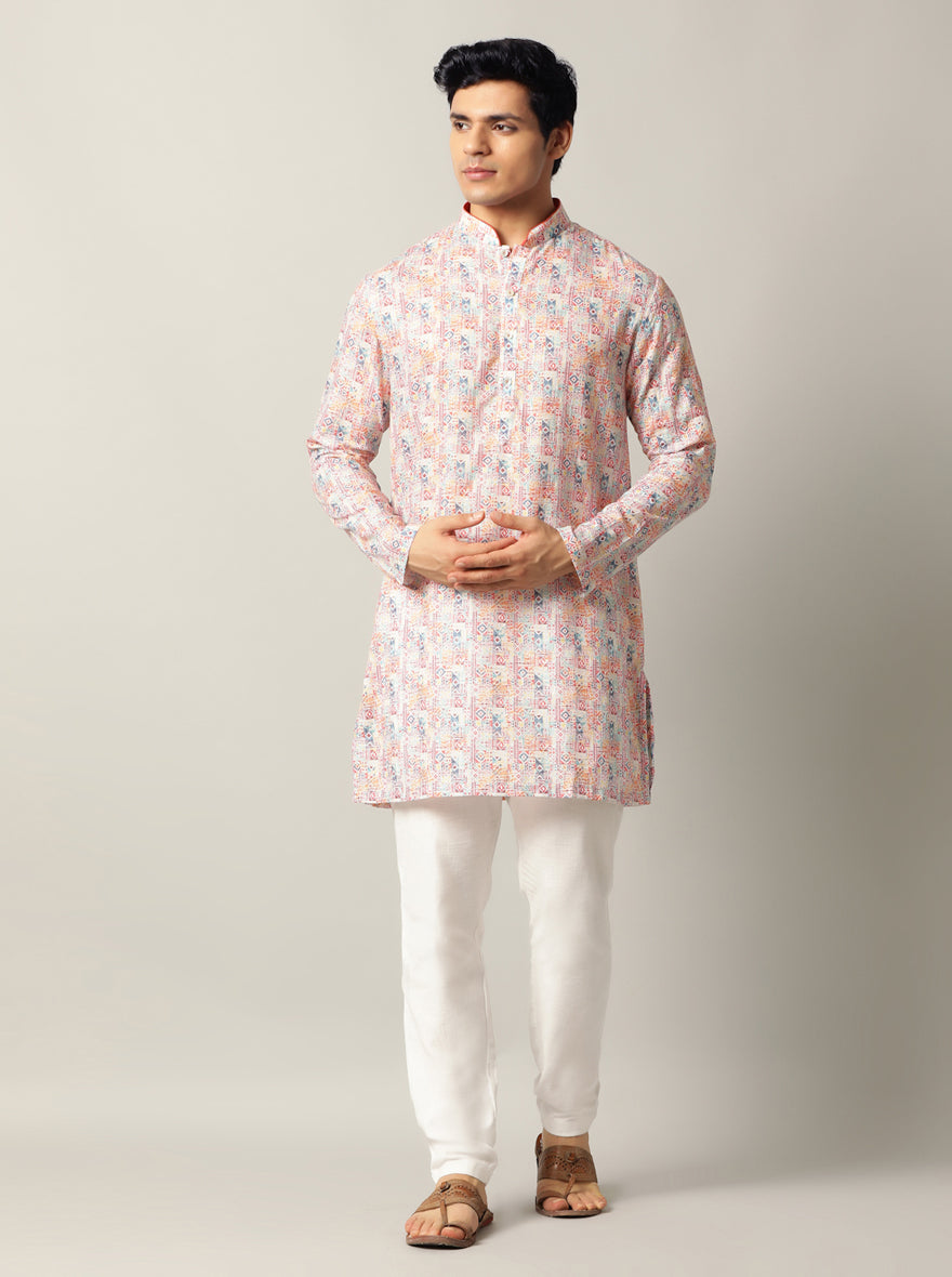 Multi Printed Kurta For Men