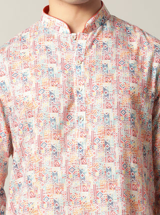 Multi Printed Kurta For Men