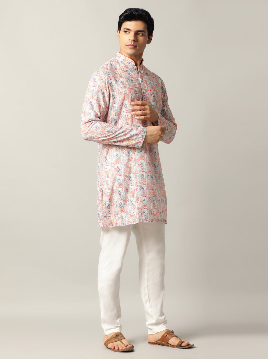 Multi Printed Kurta For Men