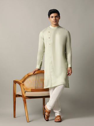 Sky Blue Self Design Kurta For Men