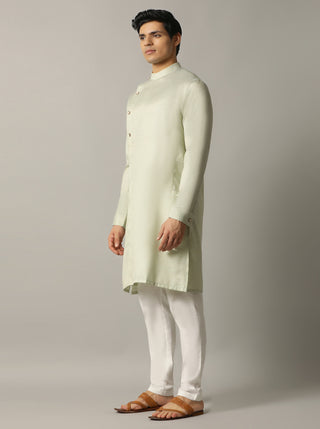 Sky Blue Self Design Kurta For Men