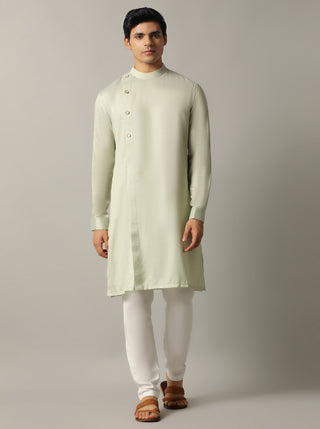 Sky Blue Self Design Kurta For Men