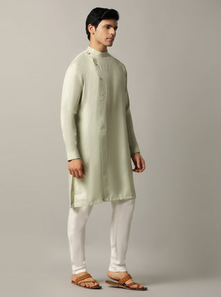 Sky Blue Self Design Kurta For Men