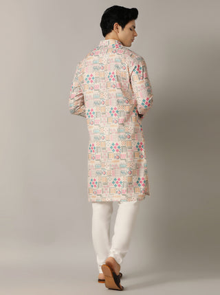 Multi Printed Kurta For Men