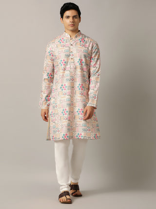 Multi Printed Kurta For Men