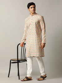 Maroon Printed Kurta For Men