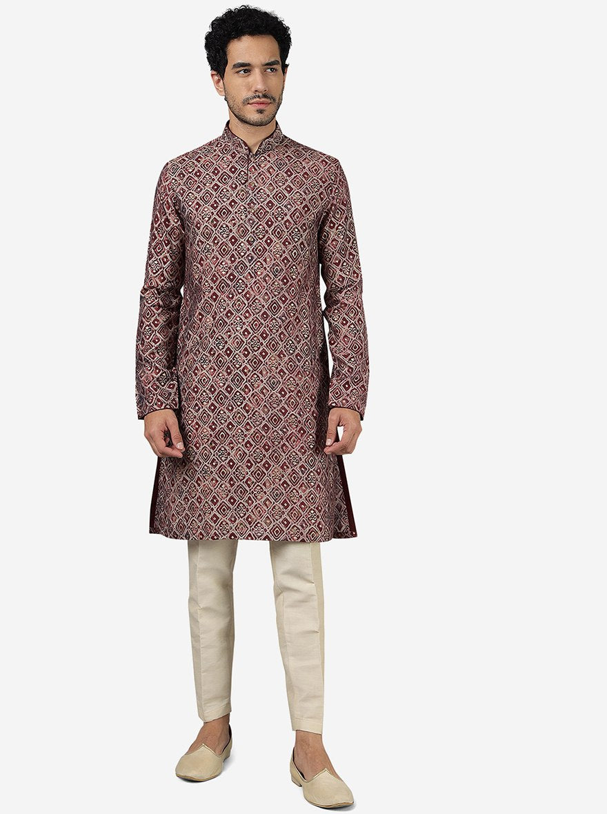 Wine Kurta for Men