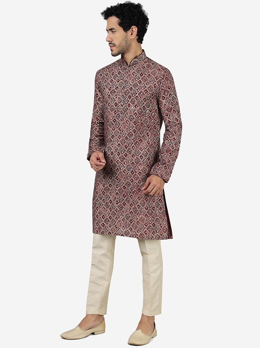 Wine Kurta for Men