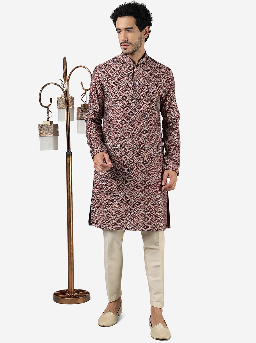 Wine Kurta for Men