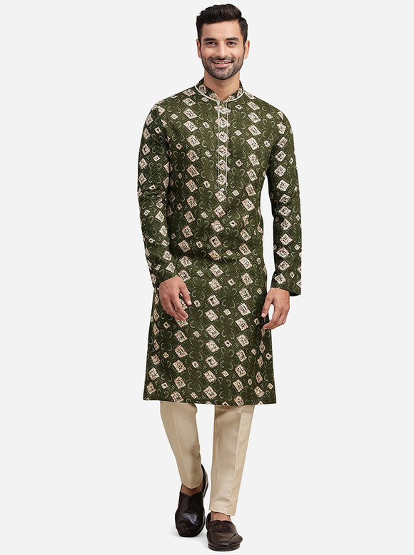 FOREST GREEN KURTA SET WITH PANTS