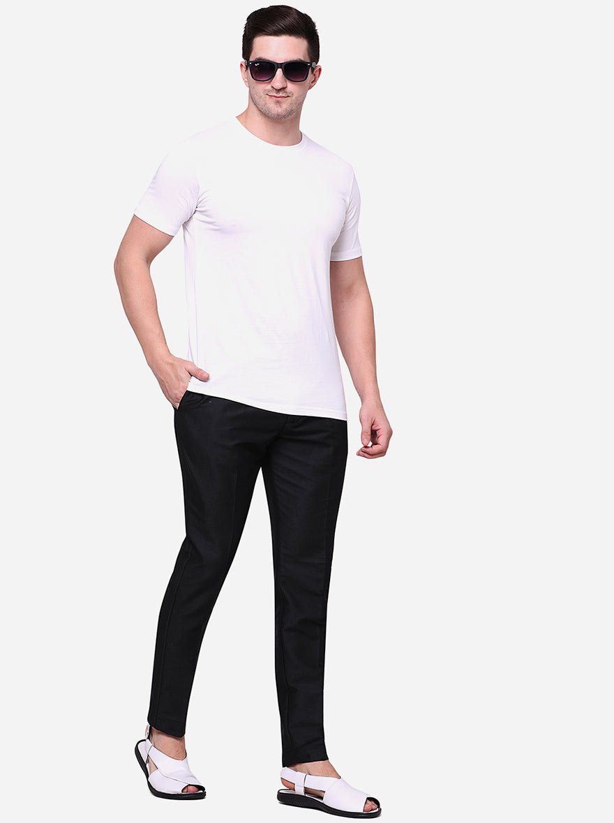 Buy Black Solid Cotton Silk Aligarhi Pants – The Kurta Company