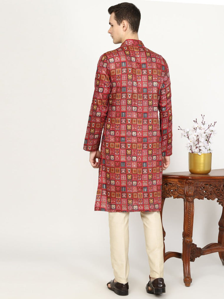 Men’s Cotton Blend Festive Printed Kurta