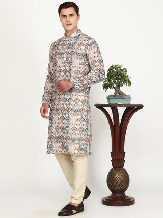 Multi Beige Printed Kurta - The Kurta Company