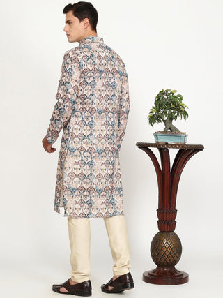 Multi Beige Printed Kurta - The Kurta Company