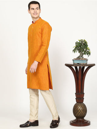 Mustard Yellow Printed Kurta - The Kurta Company