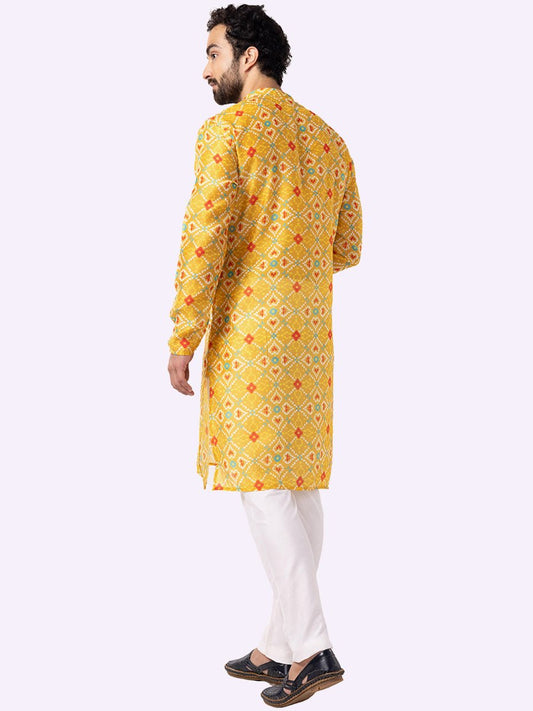 Mustard Yellow Printed Kurta The Kurta Company