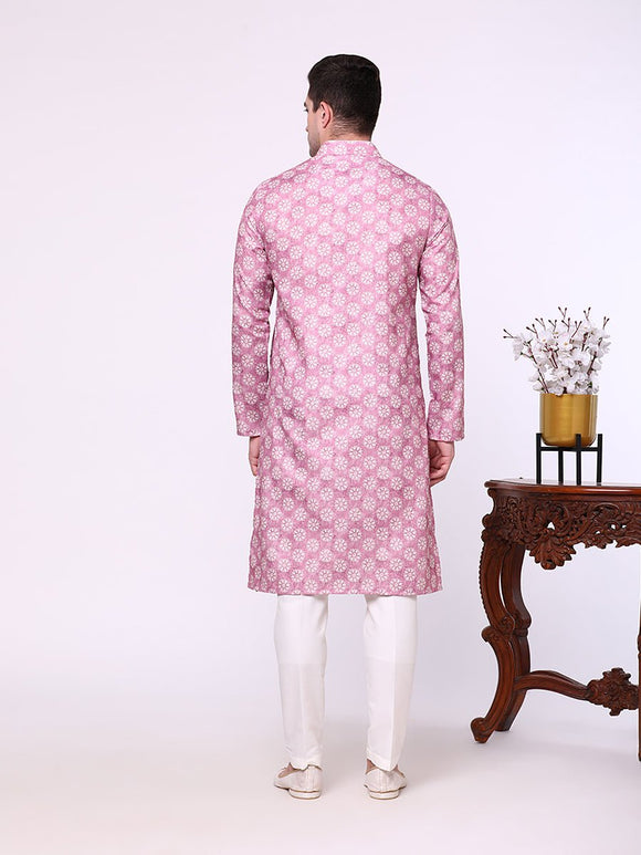 Onion Pink Kurta with Off White Pyjama