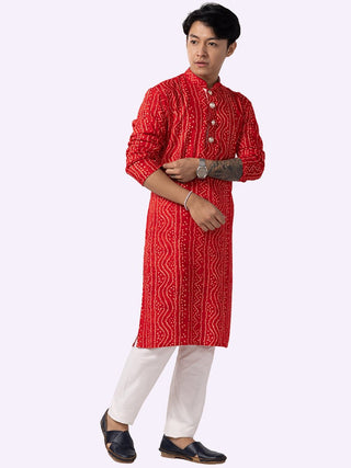 Red Printed kurta - The Kurta Company