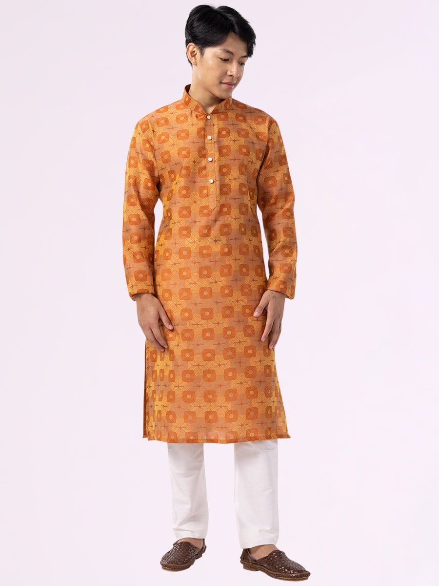 Warm Copper Printed Kurta - The Kurta Company