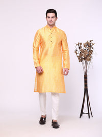 Ethnic Yellow Printed Kurta For Men